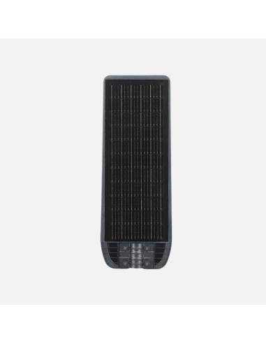 Farola Led Solar Bazan 300w 6500k Gris 3980lm Ip65 C/mando Y Sensor Movimiento Y Crepuscular 64x24x6cm