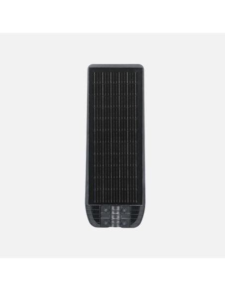 Farola Led Solar Bazan 300w 6500k Gris 3980lm Ip65 C/mando Y Sensor Movimiento Y Crepuscular 64x24x6cm