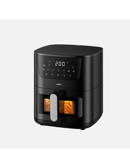 Freidora De Aire Panpa 5l 1500w Negro C/ventana Display Tactil Temporizador Termost.80º A 200º 32,5x30x37,5cm
