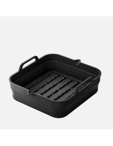Bandeja Silicona Manacor Freidora Aire 8,5x27x24cm Negra Superf.antiadherente