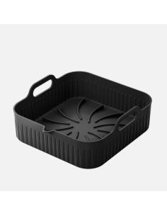 Bandeja Silicona Manacor Freidora Aire 8,5x26x25cm Negra Superf.antiadherente