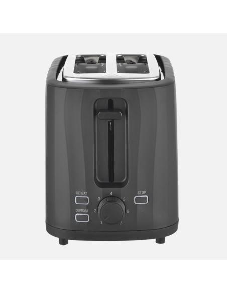 Tostador Pan Ficus 930w Negro 7niv.tostado Descongelacion Apag.autom.2reb 2ranuras Recogemigas 19x26x15,5cm