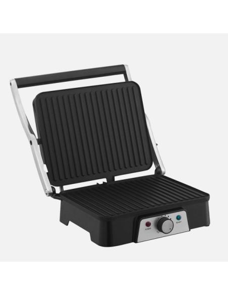 Grill Parrilla Marques 1600w Negro/acero Apertura180º Placa 29x23cm Antiadh.ac.inox.tacto Frio 15,5x33x30cm