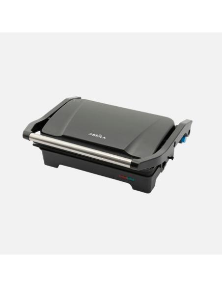 Grill Parrilla Rabion 1200w Negro Apertura 180º Placa 26x16,5cm Antiadh.luz Ind.tact.fro 11,5x29,5x26cm