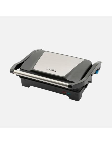 Grill Parrilla Galeon 1200w Negro/acero Apertura 180º Placa 26x16,5m Antiadherente Luz Ind.tacto Frio 11,5x29,5x26cm