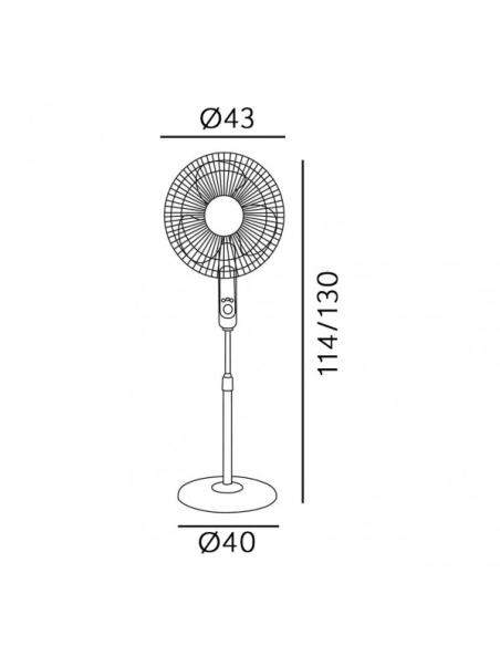 Ventilador De Pie Calma Ng.3 Vel.45w.3 Aspas 43 D C/ Remoto.temporizador 0,5h-7,5h