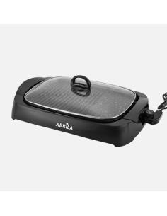 Plancha De Asar Y Gril C/tapa Sendai 2000w Negro Ceramica.Antiadherente Termost.reg.calentamiento Rapido 15,5x56x35cm