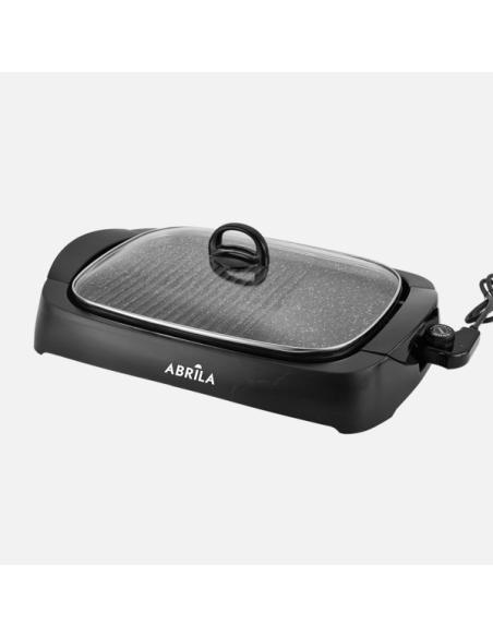 Plancha De Asar Y Gril C/tapa Sendai 2000w Negro Ceramica.Antiadherente Termost.reg.calentamiento Rapido 15,5x56x35cm