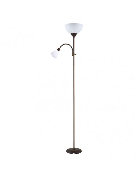 Pie De Salon Rigel 1xe27+1xe14 C/lector Marron 180x34x25,5 Cm