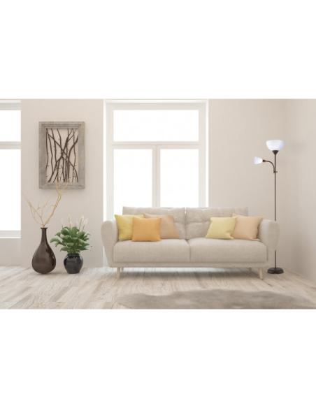 Pie De Salon Rigel 1xe27+1xe14 C/lector Marron 180x34x25,5 Cm