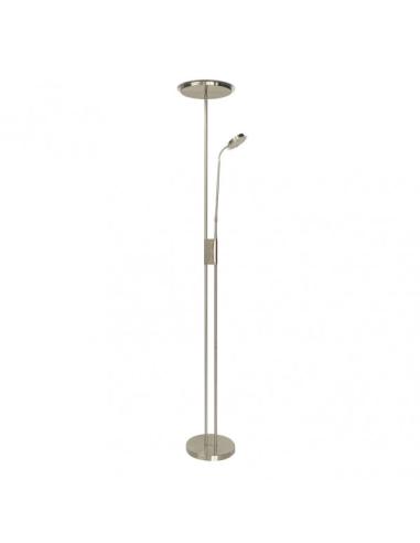Pie De Salon Antares 20w+7w 4000k C/lector Cuero 183x25x25 Cm Tactil C/reg.Intensidad Y Memoria