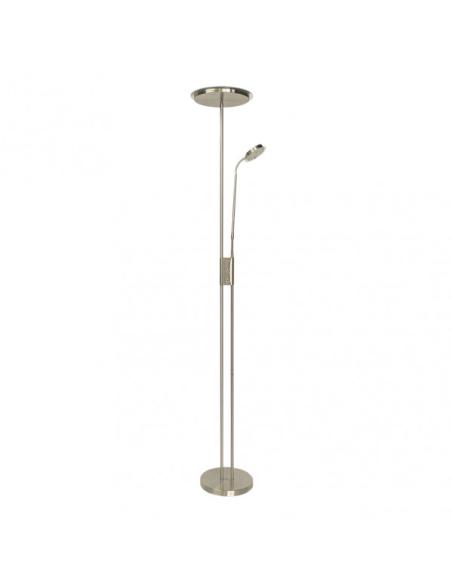 Pie De Salon Antares 20w+7w 4000k C/lector Cuero 183x25x25 Cm Tactil C/reg.Intensidad Y Memoria