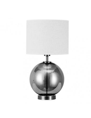 Sobremesa Cristal Iroko 1xe27 Fume/cromo  C/pant Blanca 56x30x30 Cm