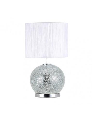 Sobremesa Cristal Secoya 1xe27+LED 5W 4000K 2 Encend.indep  50x30x30 Cm Mosaico Espejo/cromo  C/pant Blanca