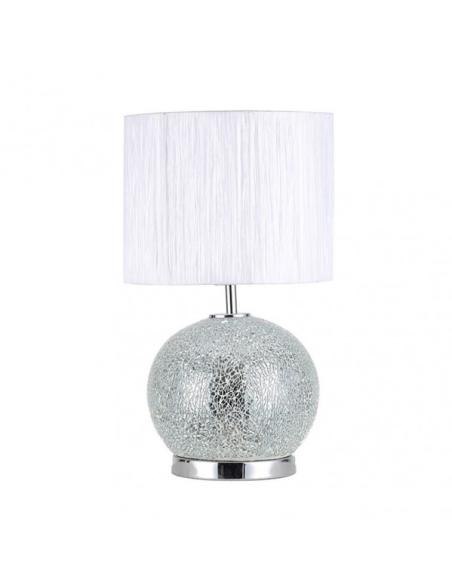 Sobremesa Cristal Secoya 1xe27+LED 5W 4000K 2 Encend.indep  50x30x30 Cm Mosaico Espejo/cromo  C/pant Blanca