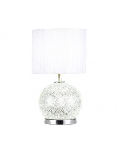 Sobremesa Cristal Secoya 1xe27+LED 5W 4000K 2 Encend.indep  50x30x30 Cm Mosaico Espejo/cromo  C/pant Blanca