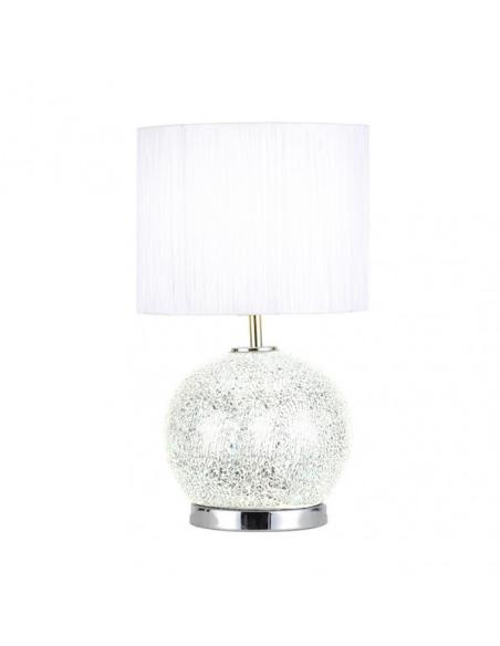 Sobremesa Cristal Secoya 1xe27+LED 5W 4000K 2 Encend.indep  50x30x30 Cm Mosaico Espejo/cromo  C/pant Blanca