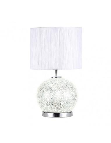 Sobremesa Cristal Secoya 1xe27+LED 5W 4000K 2 Encend.indep  50x30x30 Cm Mosaico Espejo/cromo  C/pant Blanca