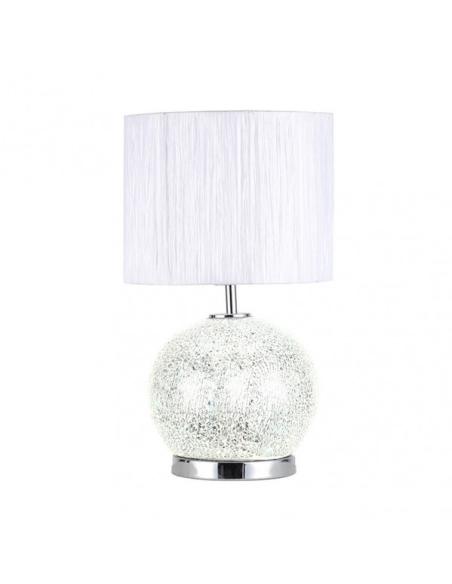 Sobremesa Cristal Secoya 1xe27+LED 5W 4000K 2 Encend.indep  50x30x30 Cm Mosaico Espejo/cromo  C/pant Blanca