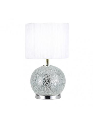 Sobremesa Cristal Secoya 1xe27+LED 5W 4000K 2 Encend.indep  50x30x30 Cm Mosaico Espejo/cromo  C/pant Blanca