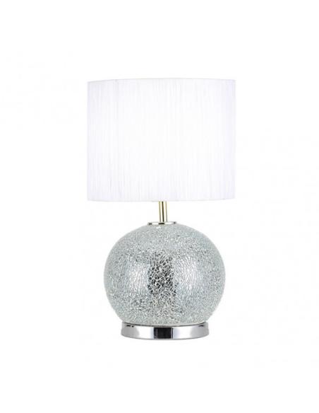 Sobremesa Cristal Secoya 1xe27+LED 5W 4000K 2 Encend.indep  50x30x30 Cm Mosaico Espejo/cromo  C/pant Blanca