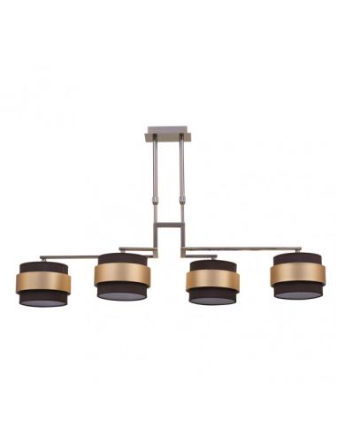 Lampara 4aa Bremen Cuero/marron-oro 4xe14 Regx92x25 Cm