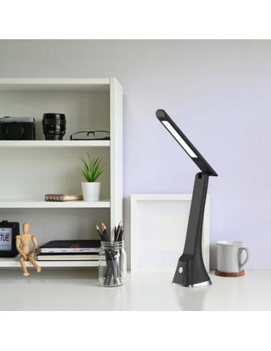 Flexo Anhidrita 5w 400lm Negro 4000k 28x8x25cm Plegable, Tactil, Reg.3 Intensidades