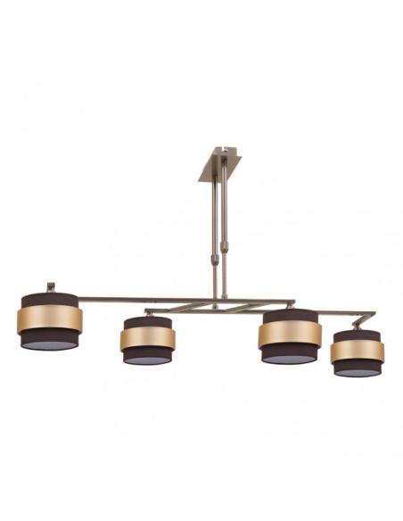 Lampara 4lp Bremen Cuero/marron-oro 4xe14 Regx94x34 Cm