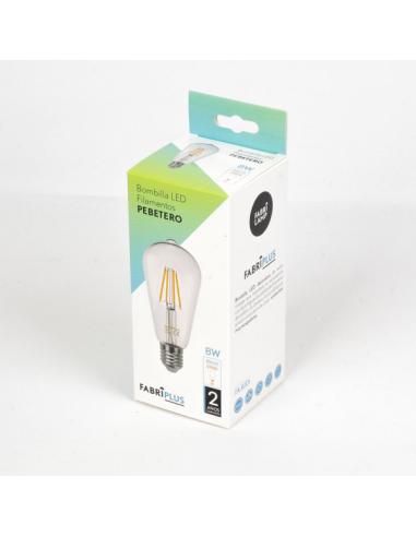 Bombilla Filamento Pebetero 14x6,5d 8w 850lm E27  Clara 2700k