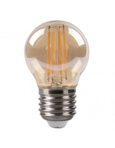 Bombilla Filamento Esferica 7x4,5d 4w 380lm E27 Ambar 2700k