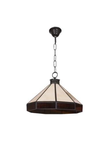 Colgante Grande Adarve 1xe27 Negro/beis/marron  Regx34x34 cm