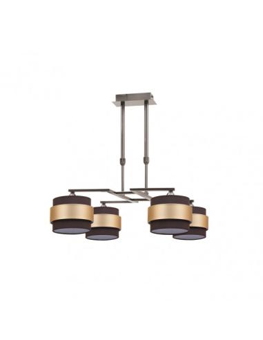 Lampara 4dh Bremen Cuero/marron-oro 4xe14 Regx60x60 Cm