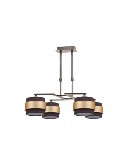 Lampara 4dh Bremen Cuero/marron-oro 4xe14 Regx60x60 Cm