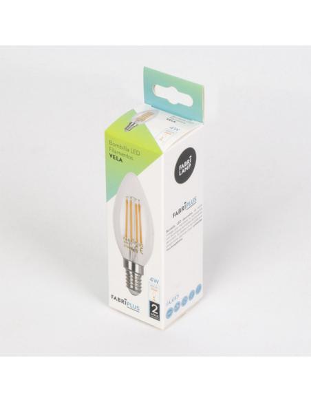 Bombilla Filamento Vela 10x3,5d 4w 450lm E14  Clara 2700k