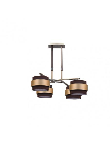 Lampara 4x Bremen Cuero/marron-oro 4xe14 Regx60x60 Cm