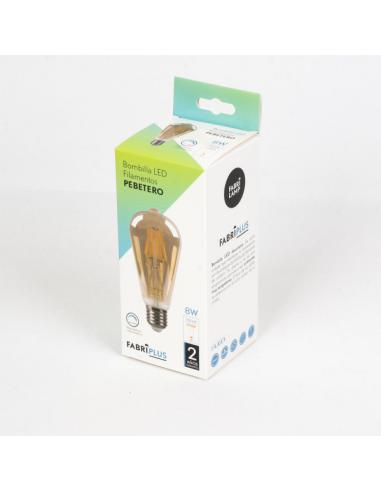 Bombilla Filamento Pebetero 14x6,5d 8w Regulable  700lm E27 Ambar 2700k