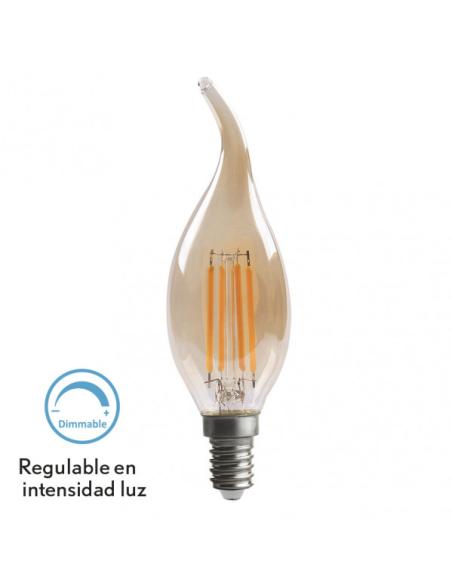 Bombilla Filamento Bohemia 11,5x3,5d 4w Regulable  E14 330lm Ambar 2700k