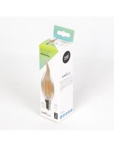 Bombilla Filamento Bohemia 11,5x3,5d 4w Regulable  E14 330lm Ambar 2700k