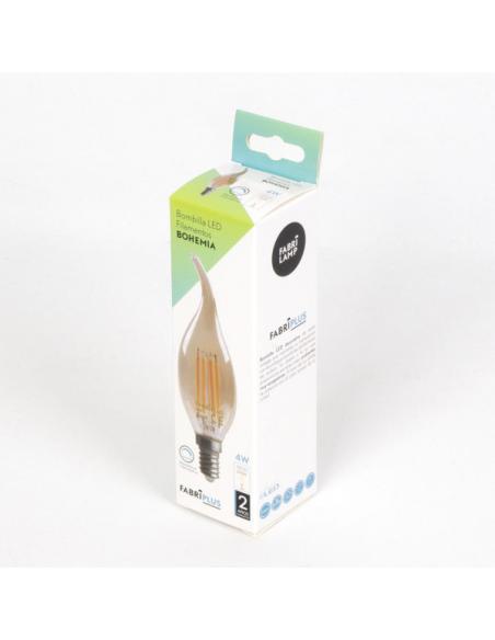 Bombilla Filamento Bohemia 11,5x3,5d 4w Regulable  E14 330lm Ambar 2700k