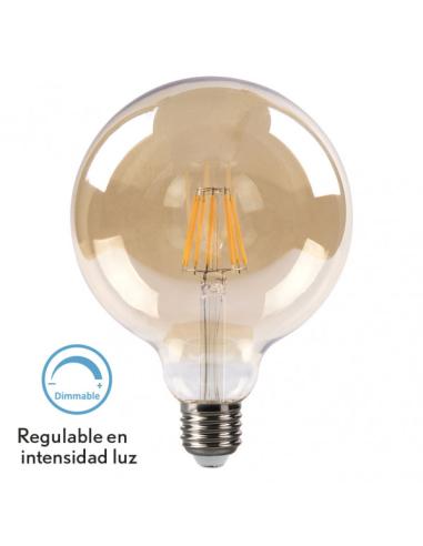 Bombilla Filamento Globo 16x12,5d 8w Regulable  700lm E27 Ambar 2700k