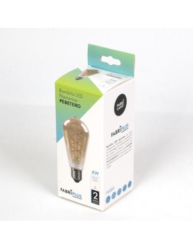 Bombilla Filamen.trenzado Pebetero 14x6,5d 4w  250lm E27 Ambar 2200k