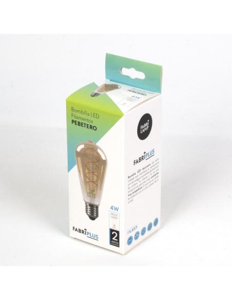Bombilla Filamen.trenzado Pebetero 14x6,5d 4w  250lm E27 Ambar 2200k