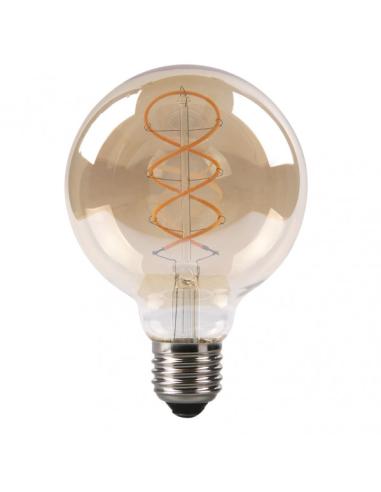 Bombilla Filamen.trenzado Globo 13x9,5d 4w 250lm  E27 Ambar 2200k