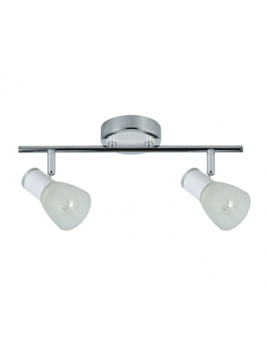 Regleta Cholo 2xe14 Blanco/cromo 16x36,5x10 Cm