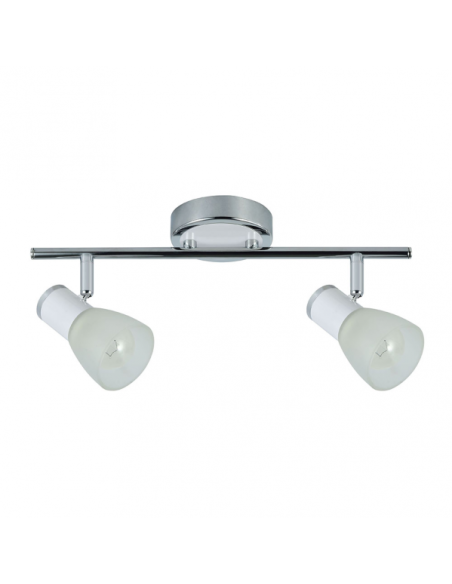 Regleta Cholo 2xe14 Blanco/cromo 16x36,5x10 Cm