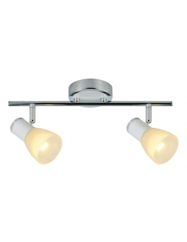 Regleta Cholo 2xe14 Blanco/cromo 16x36,5x10 Cm
