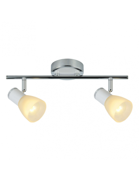 Regleta Cholo 2xe14 Blanco/cromo 16x36,5x10 Cm
