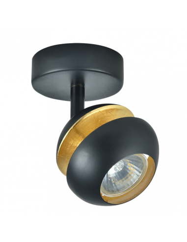 Foco Beethoven 1xgu10 Negro/oro  14x13x8,5 Cm