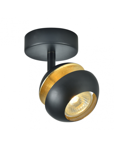 Foco Beethoven 1xgu10 Negro/oro  14x13x8,5 Cm