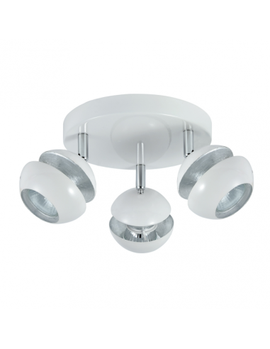 Plafon Beethoven 3xgu10 Blanco/plata  14x22x22 Cm